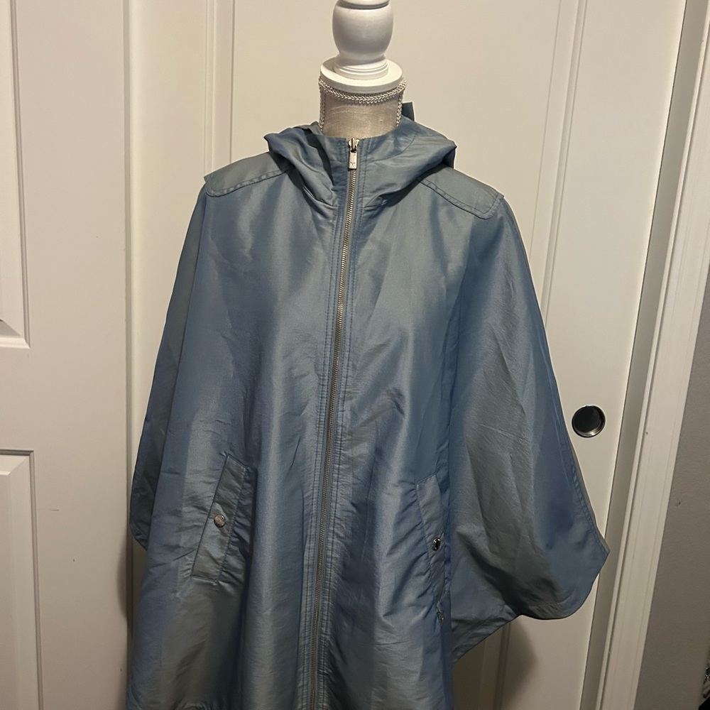 Michael Kors Light Blue Hooded Cape